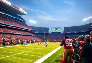 Football players from Atlanta Falcons and San Francisco 49ers in action during the game.