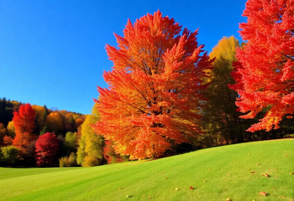 Vibrant fall foliage in North Georgia