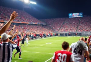 Georgia Bulldogs celebrating their victory in a football game