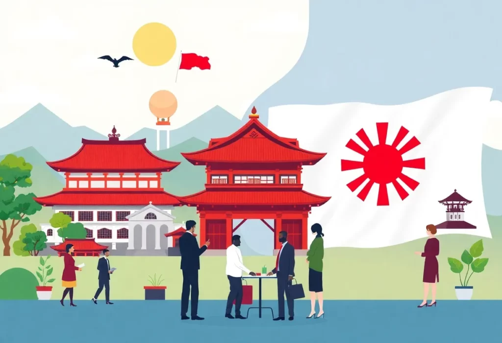 An illustrative representation of trade and investment between Georgia and Japan.