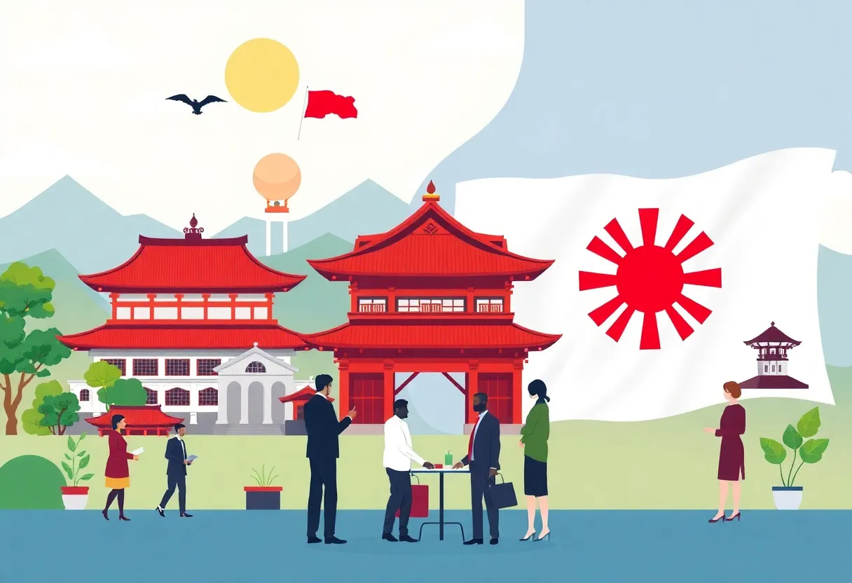 An illustrative representation of trade and investment between Georgia and Japan.