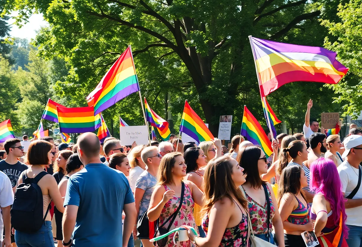 Diverse group celebrating Pride Month in Georgia