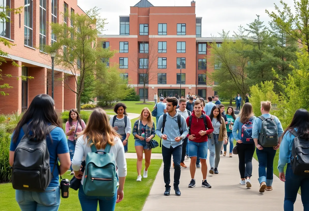 Students on Georgia Southern University campus