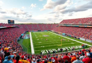 Georgia Tech players celebrating after a touchdown in a game against Virginia Tech.
