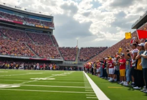 Georgia Tech football team celebrating a victory