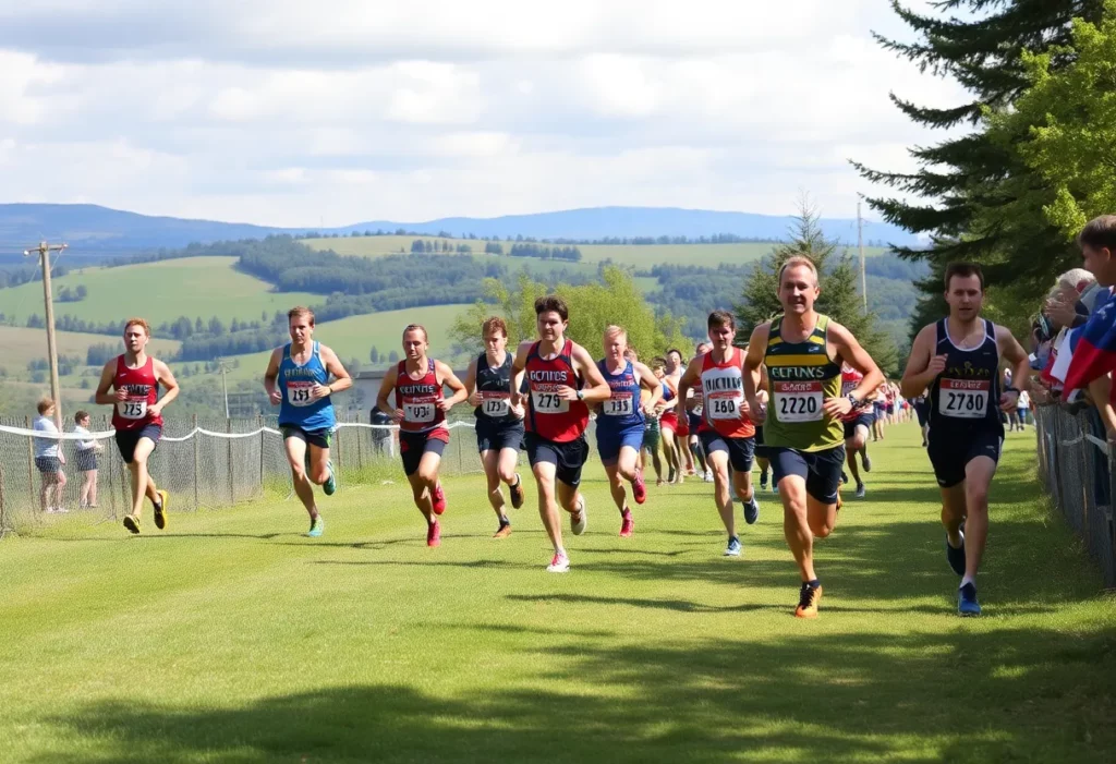 Runners competing in the GIAA Region 3AA Championship cross country race