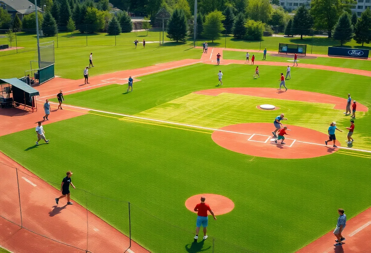 Upgraded baseball field for youth sports in Atlanta