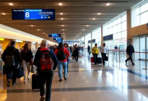 Busy terminal at Hartsfield-Jackson Atlanta International Airport during government shutdown