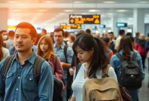 Passengers waiting in security lines at Hartsfield-Jackson Atlanta Airport