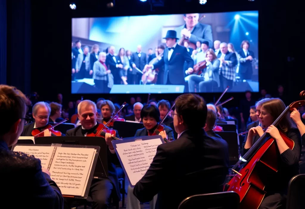 Orchestra performing Home Alone 2 soundtrack live