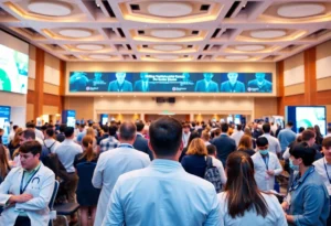 Healthcare professionals engaging at the Infectious Disease Week conference.