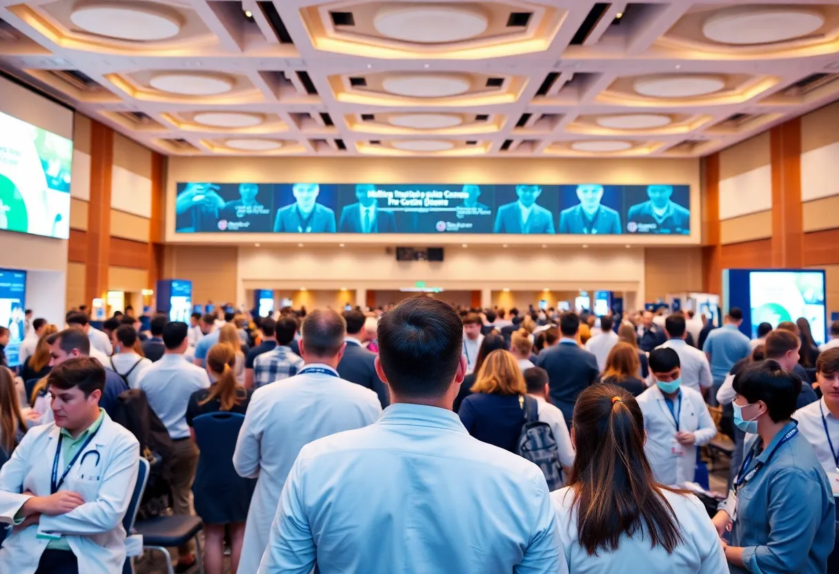 Healthcare professionals engaging at the Infectious Disease Week conference.