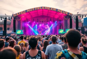 Crowd enjoying performances at Jungle Bells Festival