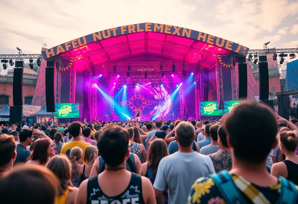 Crowd enjoying performances at Jungle Bells Festival