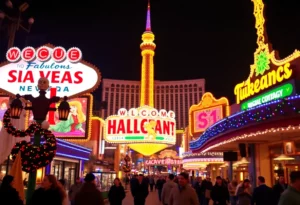 Las Vegas lit up with festive lights during Thanksgiving