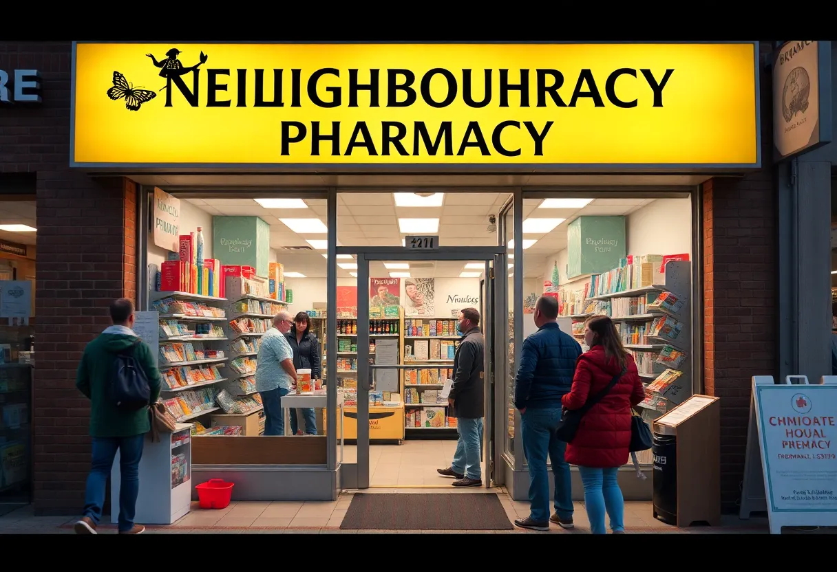 A local pharmacy offering personalized services to customers in a community setting.