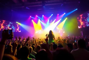 Lykke Li performing live on stage during her concert tour.