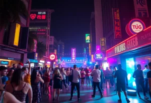 Nightlife scene celebrating music and dance