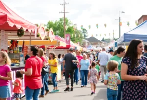 Families and friends celebrating together at a community event in Marietta.