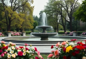 A peaceful park scene representing loss and remembrance.