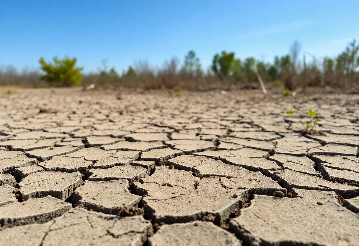Dry landscape in Metro Atlanta showing drought conditions