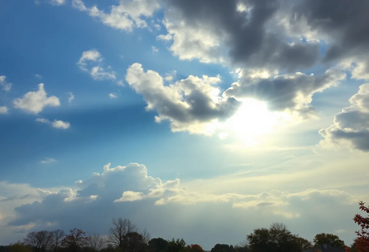 Forecast of Metro Atlanta weather with clouds and rain