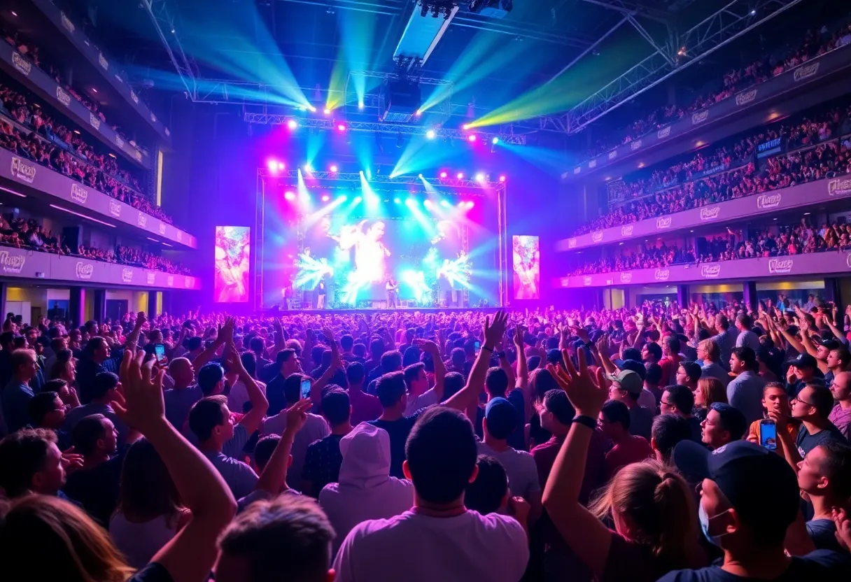 Crowd enjoying a concert at State Farm Arena
