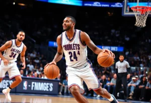 Nickeil Alexander-Walker playing during an NBA game