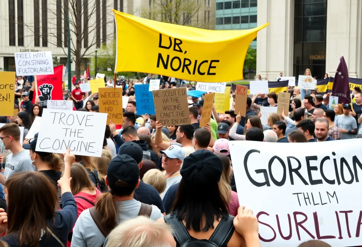 Crowd at the No Kings rally in Atlanta