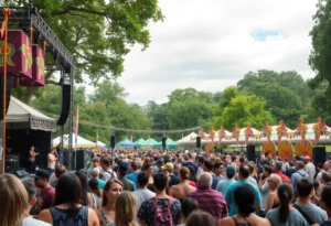 Crowd enjoying performances at ONE Musicfest 2023 in Piedmont Park, Atlanta