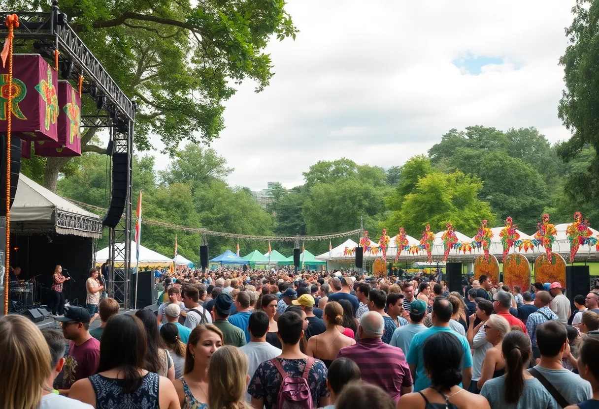 Crowd enjoying performances at ONE Musicfest 2023 in Piedmont Park, Atlanta