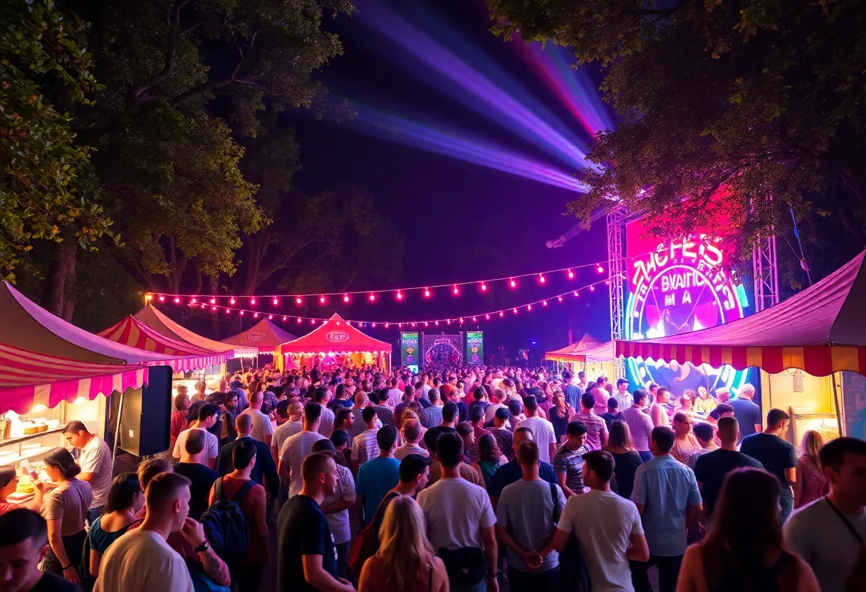 Crowd enjoying the ONE Musicfest in Piedmont Park, Atlanta.