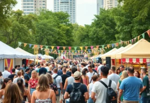 Crowd enjoying live music at ONE Musicfest in Piedmont Park