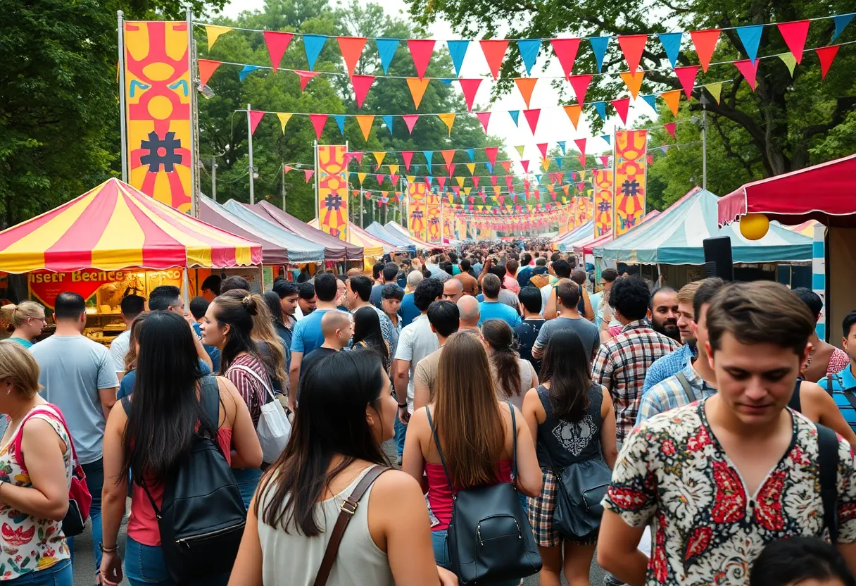 Festival goers enjoying the ONE Musicfest in Piedmont Park, Atlanta.