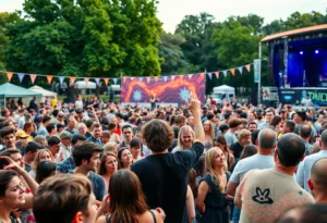 Crowd enjoying a music concert at Centennial Olympic Park