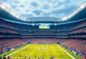 Fans at Phillip Beard Stadium during the grand opening game