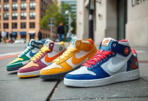 Variety of Real Housewives x Reebok sneakers showcasing unique city designs