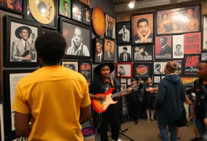 Exhibit showcasing the legacy of Rich Homie Quan at the Trap Music Museum, Atlanta.