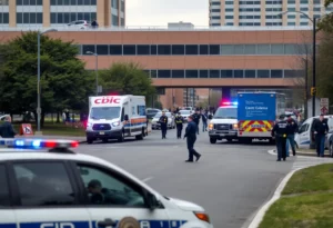 Emergency responders at the CDC campus shooting scene