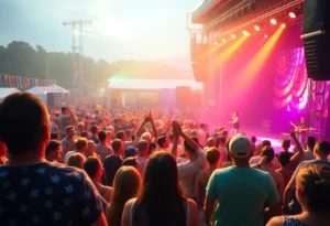 Crowd enjoying music performances at a festival