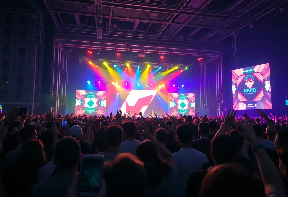 STAYC on stage performing at The Pavilion in Atlanta