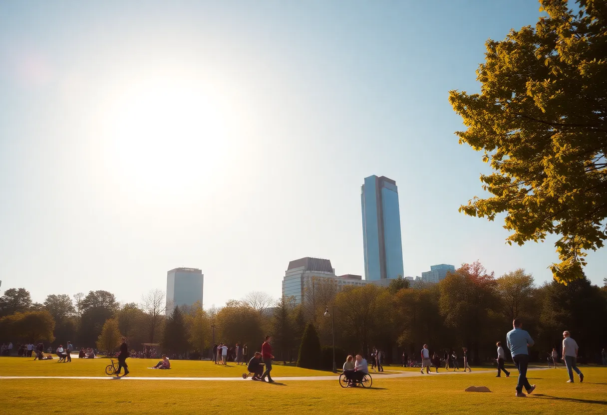 People enjoying a sunny day outdoors in Metro Atlanta