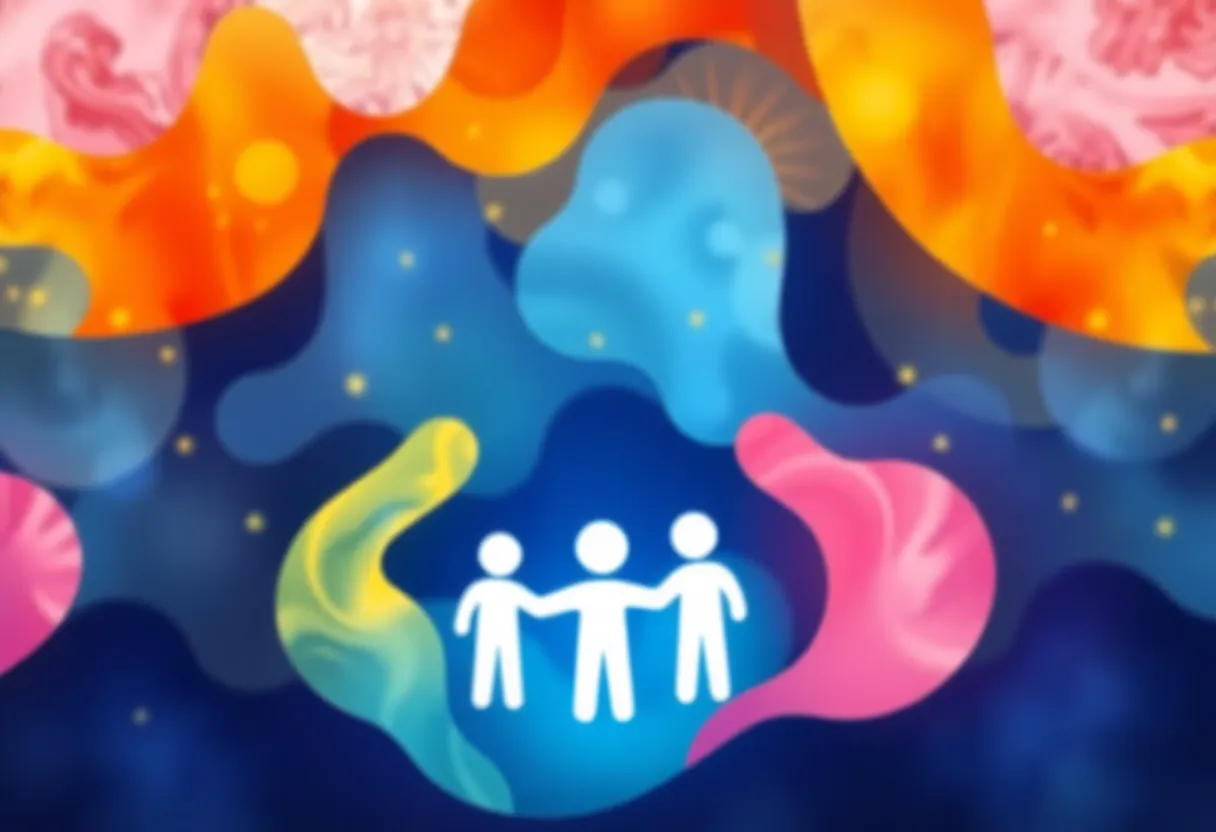 Abstract representation of support and health recovery