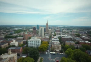Police and emergency services responding to a SWAT situation in Atlanta.