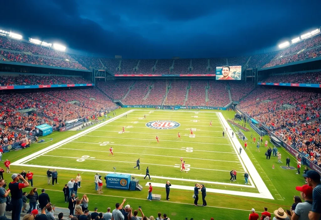 Football field during the Syracuse vs Georgia Tech game