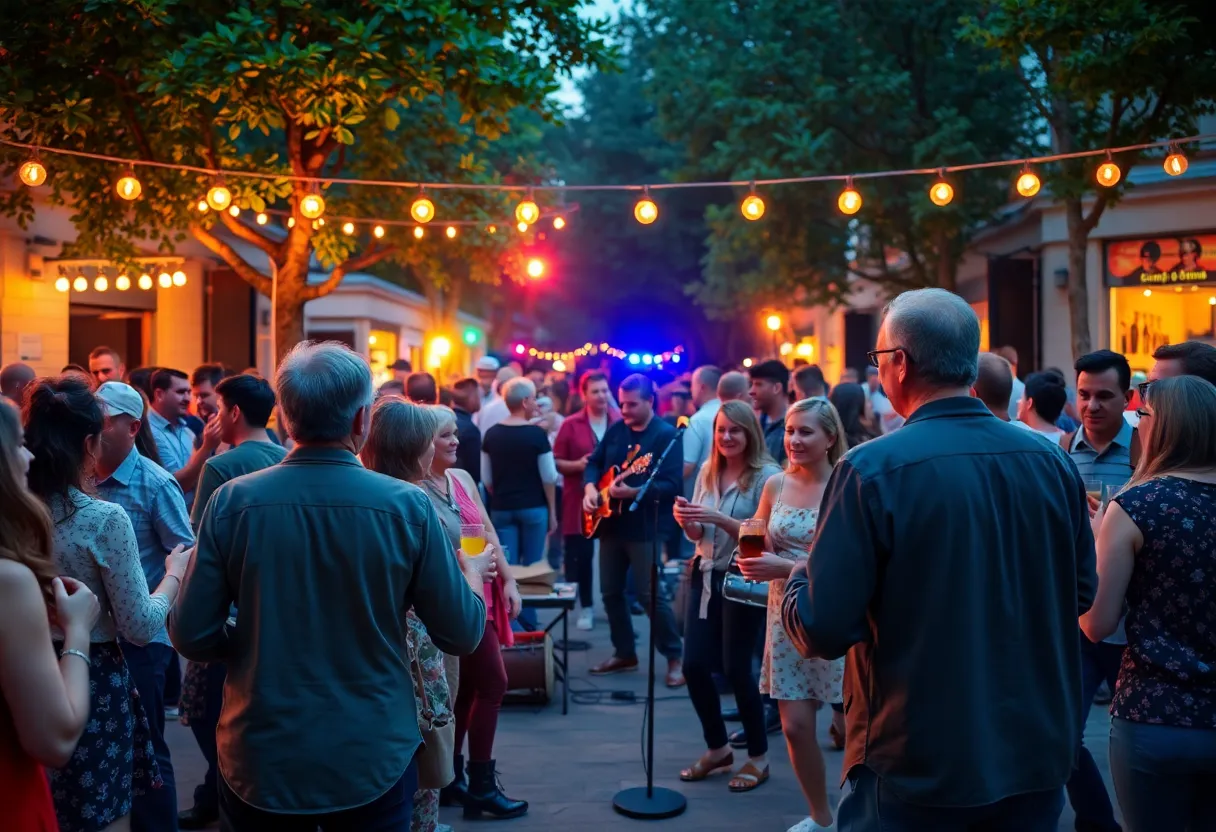 Crowd enjoying a live music event at The Battery Atlanta