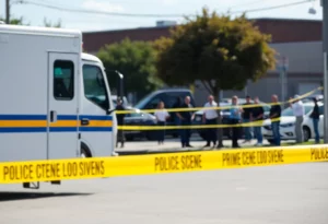 Scene of a police investigation regarding a triple shooting incident