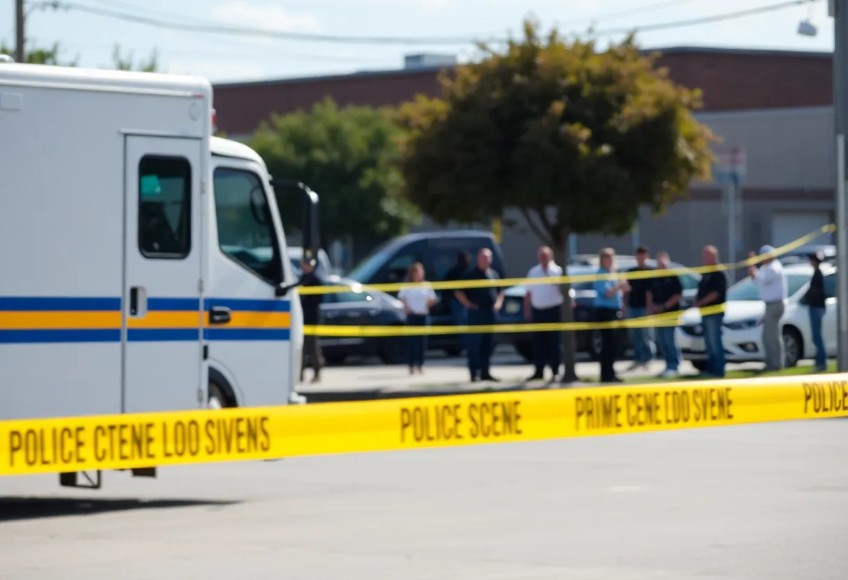 Scene of a police investigation regarding a triple shooting incident