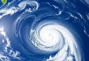 Satellite image of Tropical Storm Melissa in the Caribbean