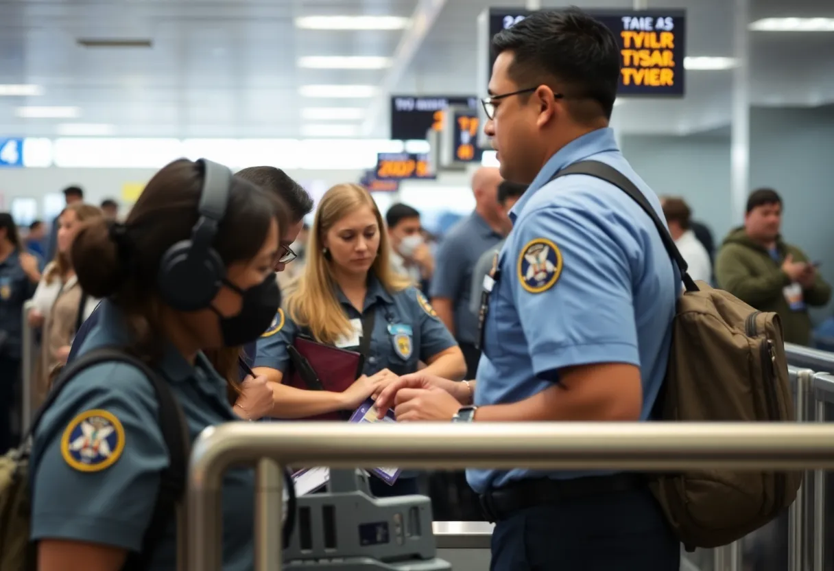 TSA employees on duty at Hartsfield-Jackson International Airport